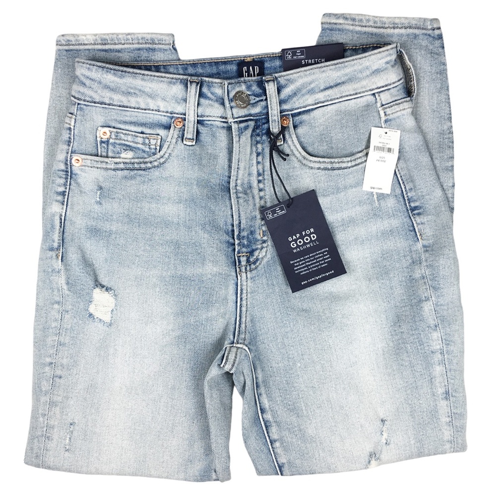 Gap Sky High Curvy True Skinny Ankle Jean Destructed 0/25 Petite